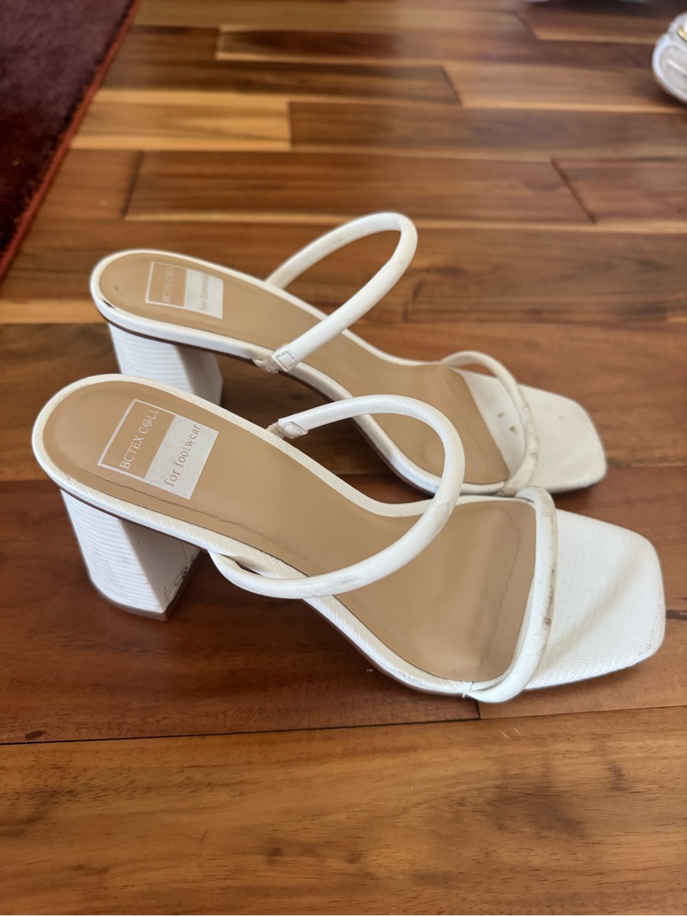 White Strappy Block Heel Sandals